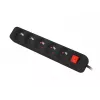 Lanberg PS1-05E-0300-BK stekkerdoos, 5 stopcontacten, 3 m, zwart, met schakelaar