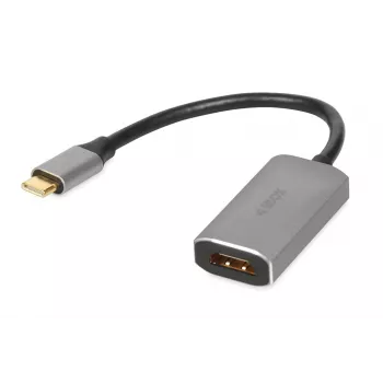 IBOX USB-C-naar-HDMI-adapterkabel, model IACFAK, USB-C (stekker) naar HDMI (bus), 4K 60 Hz, rechte stekker, zilver