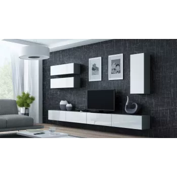 Cama kast VIGO 90 gesloten 90/35/32 grijs/wit glanzend