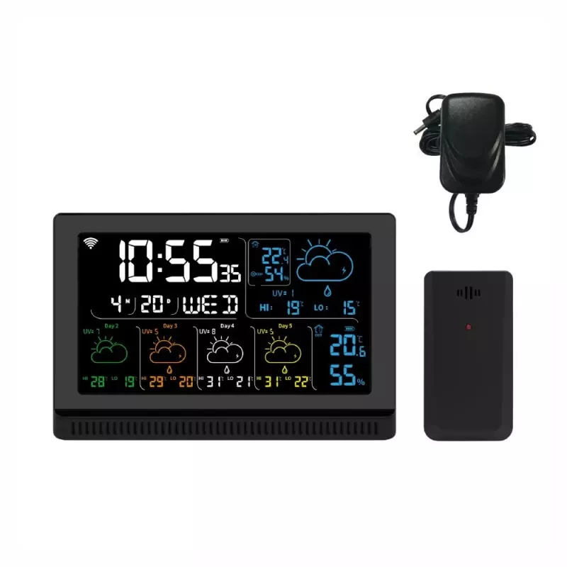 Manta MTO200B Windy Smart weerstation met buitensensor, Wi-Fi, zwart