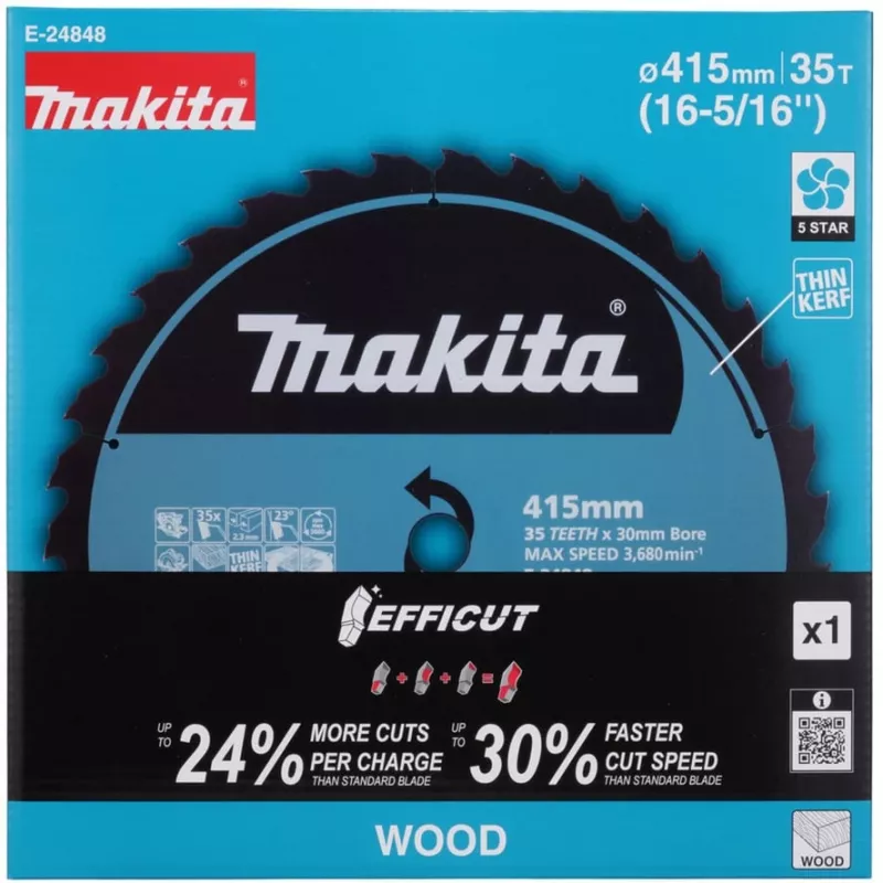 Makita E-24848 zaagblad EFFICUT voor accu-handcirkelzaag HS013G snijbreedte 2,30 (E-24848)