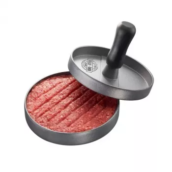 Hamburgerpers GEFU 89419, kunststof, Ø 11,8 cm, hoogte 93 mm, grijs/zwart
