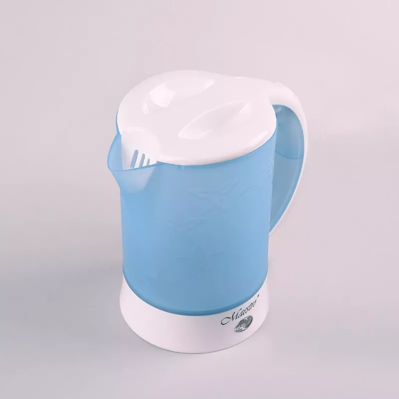 Elektrische waterkoker Maestro MR010 0,6 l 600 W — blauw/wit, waterstandindicator, antikalkfilter