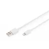 DIGITUS - Lightning-kabel - Lightning (M) naar USB (M) - 1,0 m - dubbele isolatie - wit - gegoten - voor Apple iPad/iPhone/iPod (Lightning) (DB-600106-010-W)