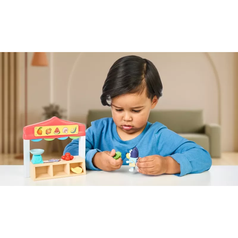Speelfigurenset TMTOYS Mini Bluey levensmiddelenwinkel BLU17555 – minifigurenset voor speelplezier