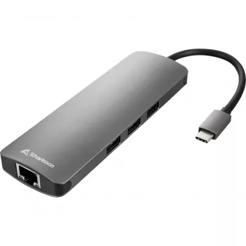 Sharkoon USB 3.0 Type-C combo-adapter interfacekaarten/adapters HDMI, RJ-45, USB 3.2 Gen 1 (3.1 Gen 1)