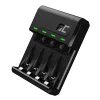 Batterijlader Green Cell GC VitalCharger USB, 4 slots, AA/AAA, USB-gevoed, zwart