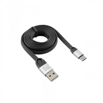 Sbox USB 2.0-Type-C/2.4A zwart/zilver 1,5 m