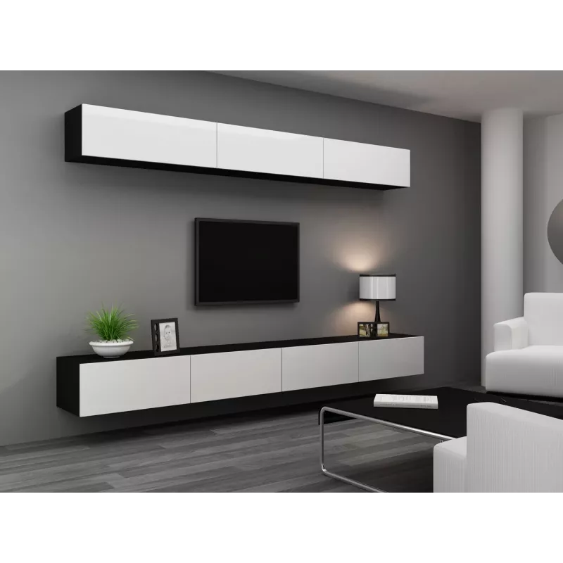 Cama woonkamerkastenset VIGO 13 zwart/wit hoogglans