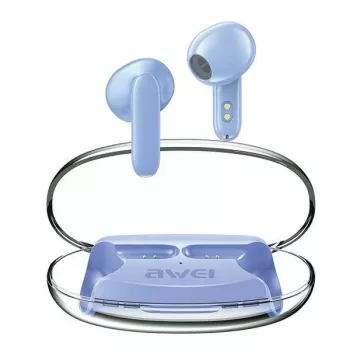 Hoofdtelefoon Awei T85 Bluetooth 5.3 ENC TWS blauw