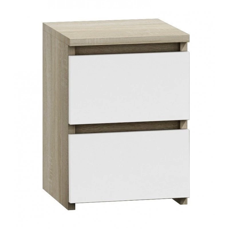 Topeshop M2 SONOMA MIX nachtkastje 2 lade(s) eiken, wit