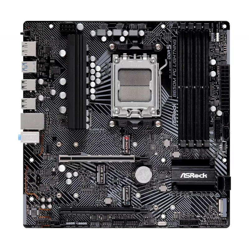ASRock B650M PG Lightning AM5 Micro-ATX moederbord