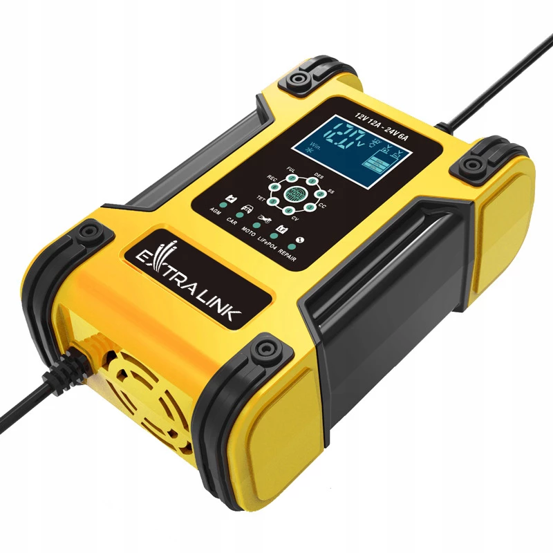 Extralink Shango slimme acculader | gelijkrichter | 100 - 240VAC, 12V 12A, 24V 6A