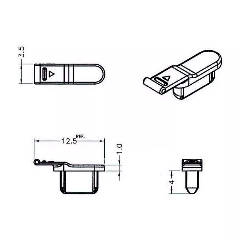 Stopcontactveiligheidsafdekking DELOCK 64033, zwart, 5×12,5×3,5 mm, 10-pack