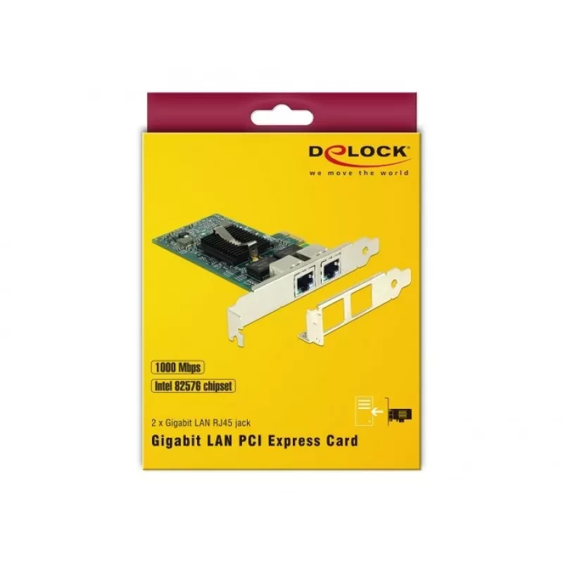 Delock PCIe-kaart 2x Gigabit LAN netwerkadapter
