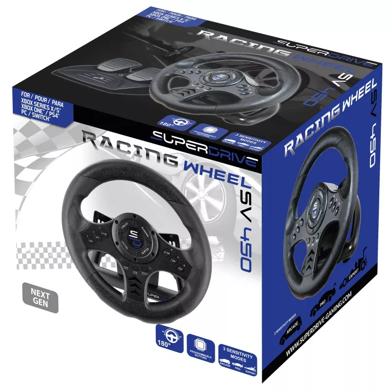 Stuurwiel + pedalen Subsonic SA5426-NG zwart USB 180° rotatie