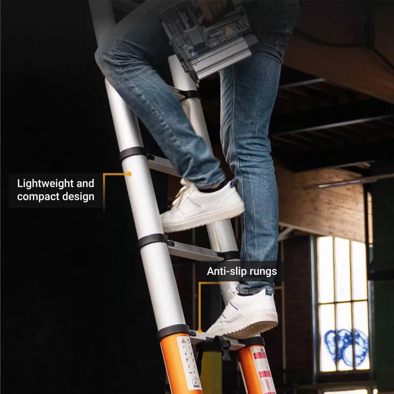 Telescoopladder Batavia B.V. Giraffe AIR 3,81 m, compacte uitschuifbare aluminium ladder