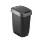 Afvalemmer Rotho Twist 50 L rechthoekig polypropyleen, 50 L, 602×298×401 mm, zwart