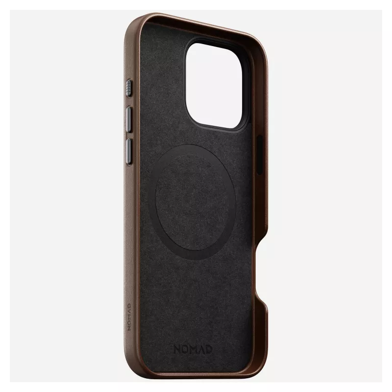 Telefoonhoesje Nomad NM01389385 voor iPhone 16 Pro Max, 17,5 cm (6,9 inch), bruin, aluminium/PC/microvezel/leer