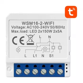 Slimme schakelaarmodule Avatto WSM16-W2 wlan-afstandsbediening, eenkanaals relais voor huisautomatisering
