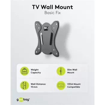 Goobay tv-muurbeugel Basic Fix (maat S) (58523)