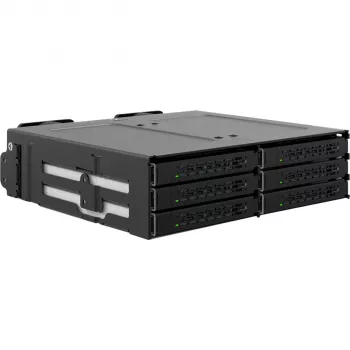 Icy Dock ToughArmor MB118VP-B - opslagbehuizing - 6 x U.2/U.3 NVMe SSD, mobiel rack voor 5,25 bay, met SlimSAS SFF-8654 8i - 2.5 (6.4 cm)