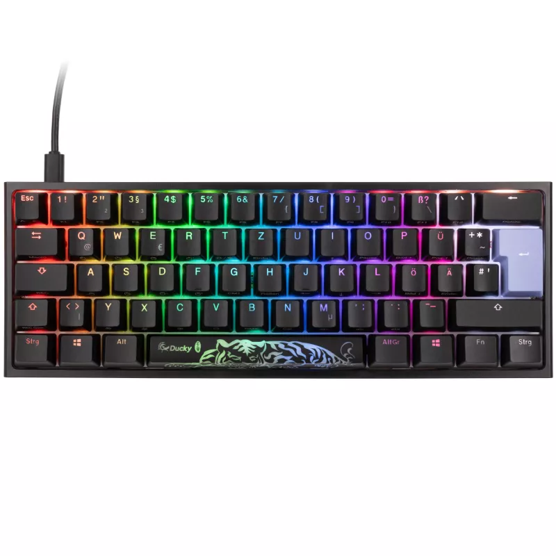 Mechanisch gaming-toetsenbord Ducky One 2 Pro Mini RGB LED Cherry Red schakelaars, 60%-layout