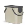 Rotho Albula 25 l rechthoekige bewaar-/afvalcontainer, cappuccino, technopolymeer, 25 l, 400×235×340 mm