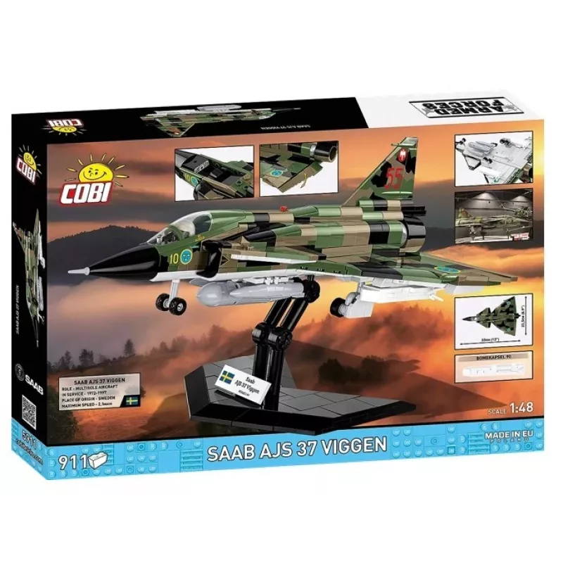 Constructieset Cobi Blocks Saab AJS 3 Viggen 911-delig modelbouwset, 911 onderdelen