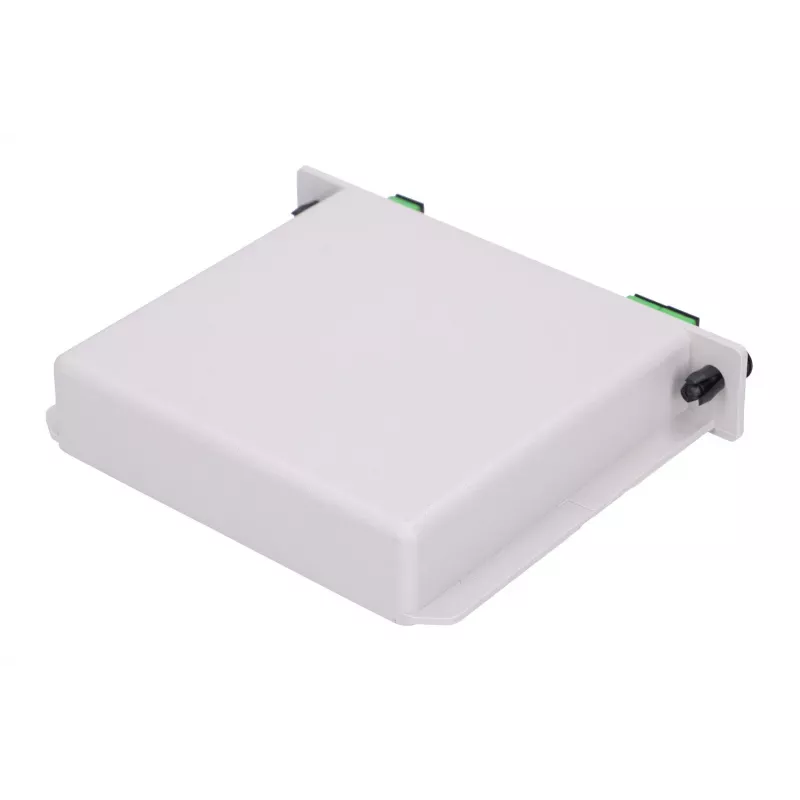 Optische PLC-splitter 1:2 SC/APC slot-type, Extralink, zwart ABS