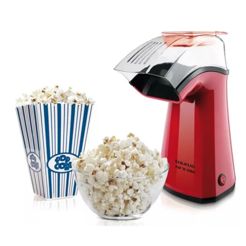 Popcornmachine Taurus 968375000 S7600343 — 1100 W, transparante deksel, 3 min. bereidingstijd