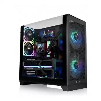 Mid-tower behuizing THERMALTAKE View 390 TG zwart, zij- en frontpanelen van gehard glas, ATX-/mATX-/ITX-ondersteuning