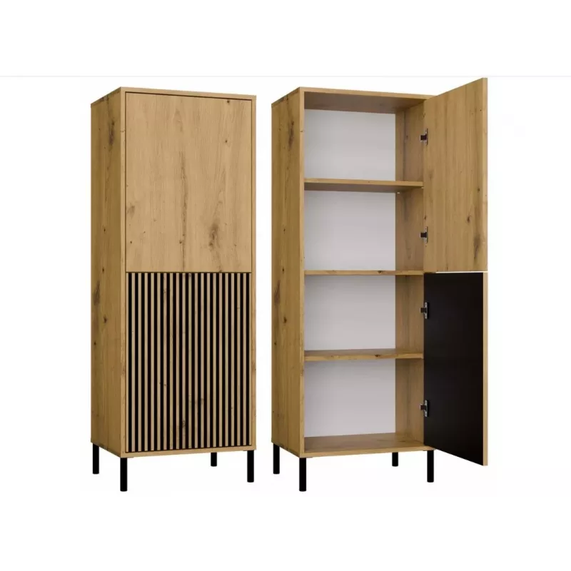 KAMARO 2DK smalle/GŁ eiken ARTISAN DISPLAY CABINET