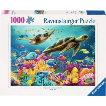 Ravensburger puzzel Blauwe onderwaterwereld 1000 stukjes, jongeren/volwassenen, standaardformaat
