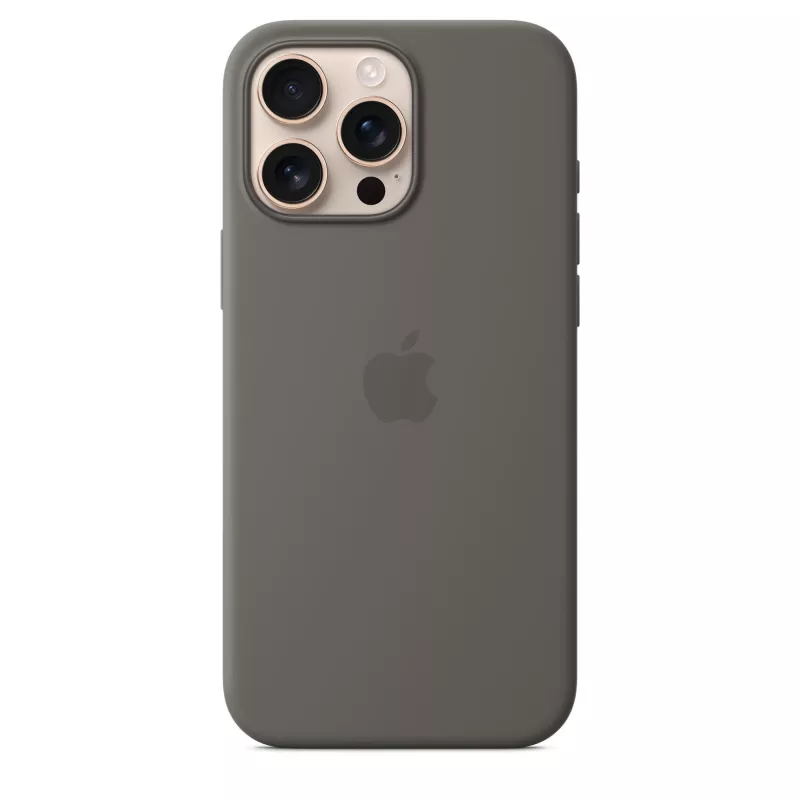 Siliconen case met MagSafe voor iPhone 16 Pro Max - steengrijs