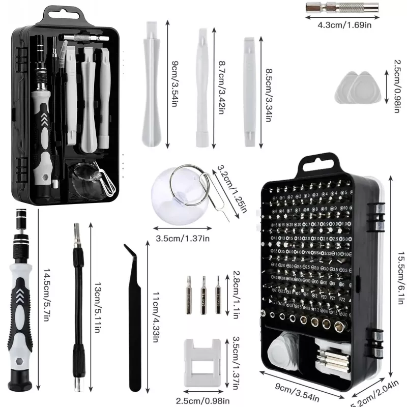 Extralink precisie-schroevendraaierset, 118 in 1 Torx-schroevendraaier en precisiegereedschap