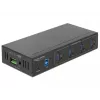 Delock 63309 externe industriële USB-hub, 4 x USB 3.0 Type-A, 15 kV ESD-bescherming, metalen behuizing, wandmontage mogelijk