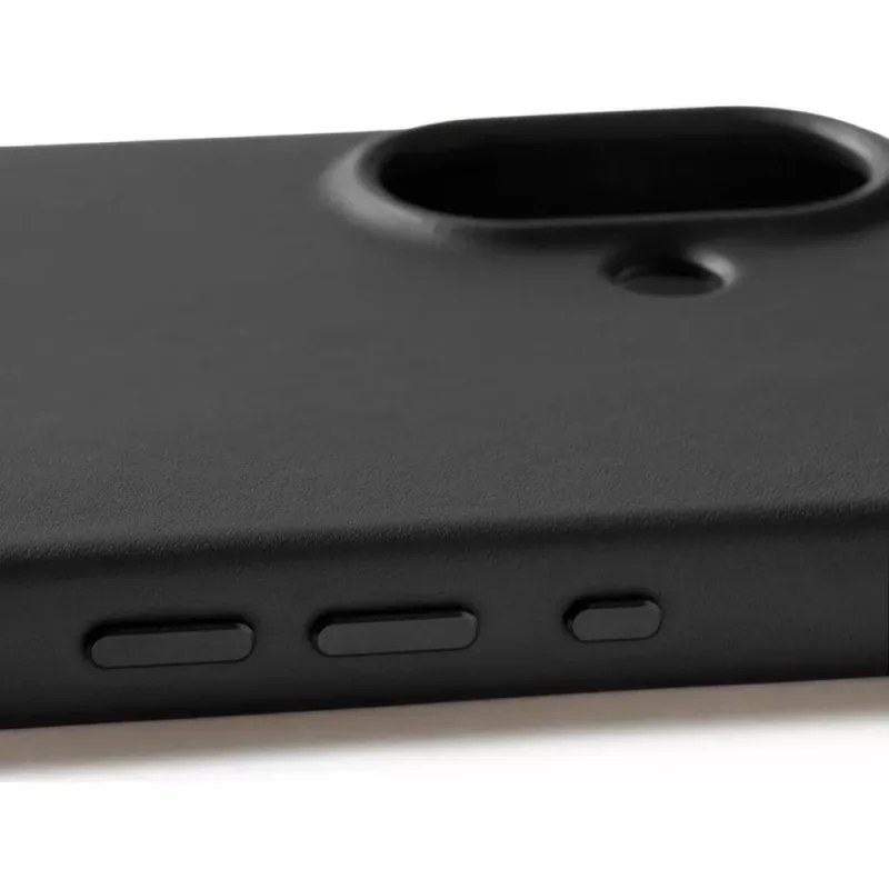 Mujjo Full Leather Case MagSafe hoes voor iPhone 17 zwart