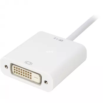 DisplayPort-naar-DVI-adapterkabel Sharkoon 0,15 m wit — DisplayPort 1.2 naar DVI