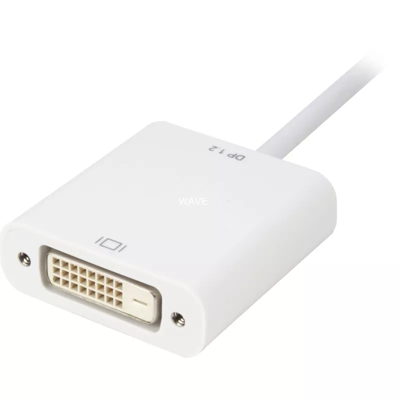DisplayPort-naar-DVI-adapterkabel Sharkoon 0,15 m wit — DisplayPort 1.2 naar DVI