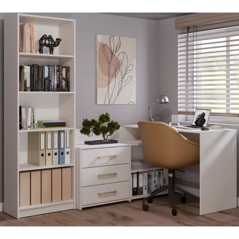Hoekbureaublad e shop DANY Kaszmir beige — hoekwerkplek, compacte indeling
