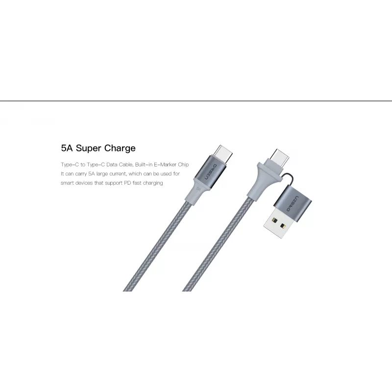 USB Type-C 2-in-1-kabel Orsen S8, 5A, 1,5 m (snelladen/data)