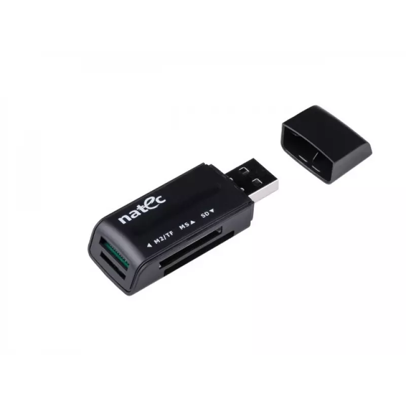 Natec MINI ANT 3 USB 2.0 kaartlezer (SD, SDHC, MMC, M2, microSD), zwart (NCZ-0560)