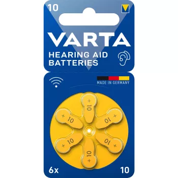 Eenmalige batterij Varta 10 PR70 zink-lucht 3,5 mm hoogte 5,8 mm diameter