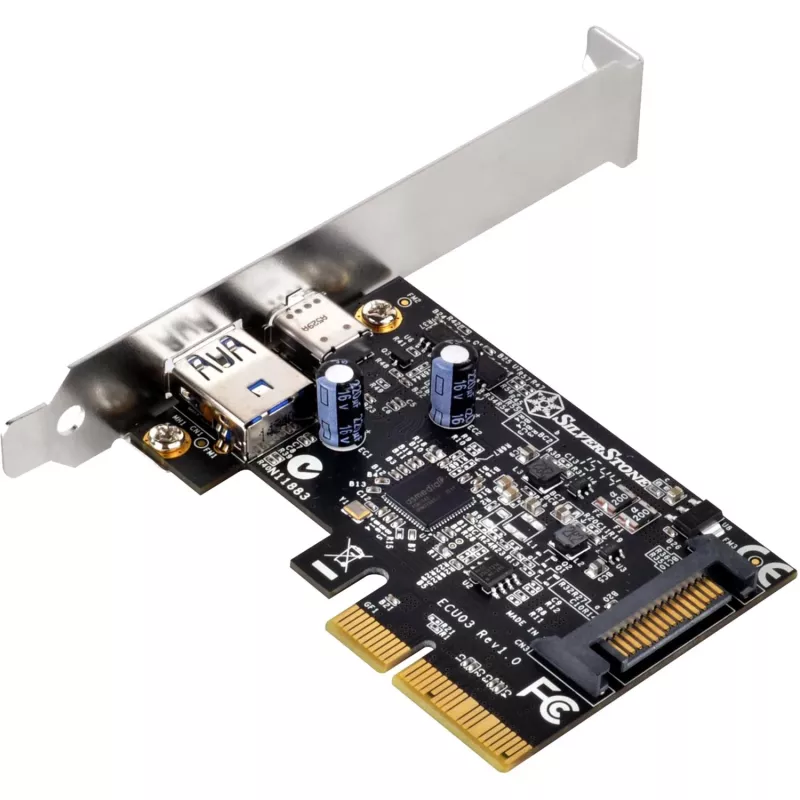 SilverStone ECU03 - USB-adapter - PCIe 2.0 x2 Low Profile - USB-C 3.1 x 1 + USB-C x 1 (SST-ECU03)
