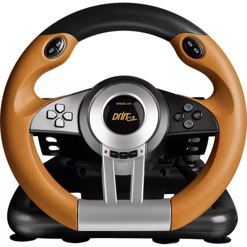 Stuurwiel + pedalen Speedlink DRIFT O.Z. zwart grijs oranje
