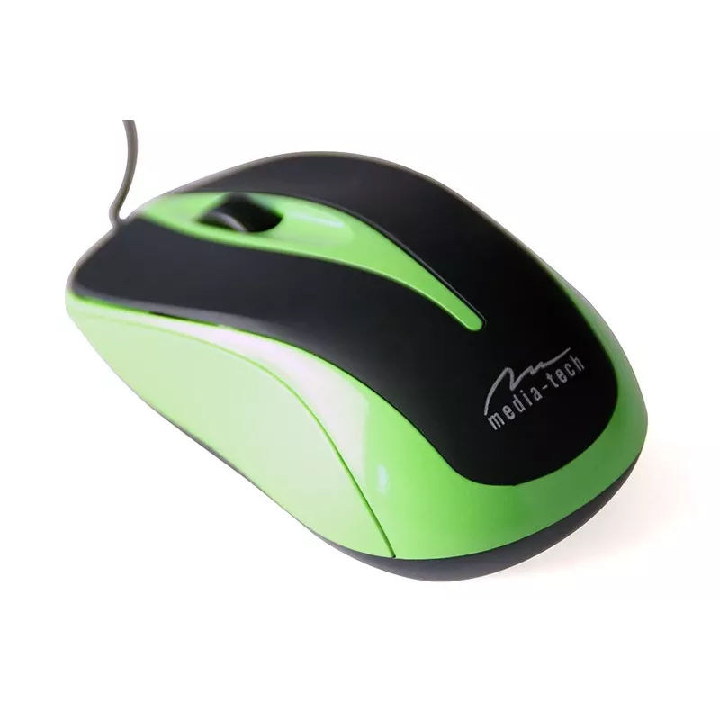 Bedrade optische muis 800dpi zwart & groen MT1091G