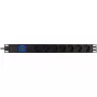 Stroomverdeeleenheid PowerWalker 10133010 PDU 1U zwart, type-F stopcontacten, C20-koppeling, 16 A, 3500 W, 2 m kabel