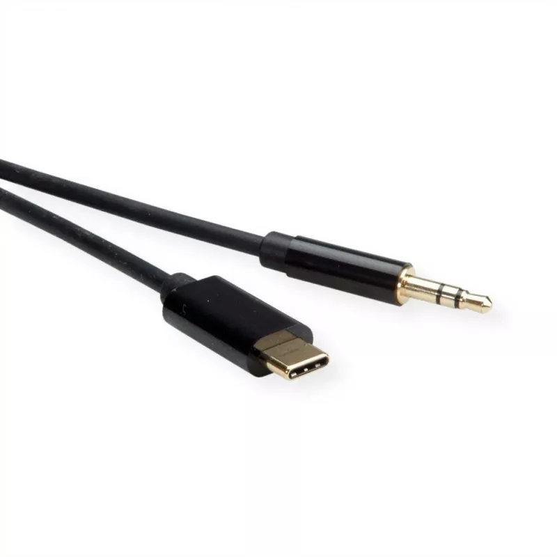 ROLINE adapter USB-C naar jackplug - USB-C mannelijk omkeerbaar naar stereo mini-jackplug mannelijk