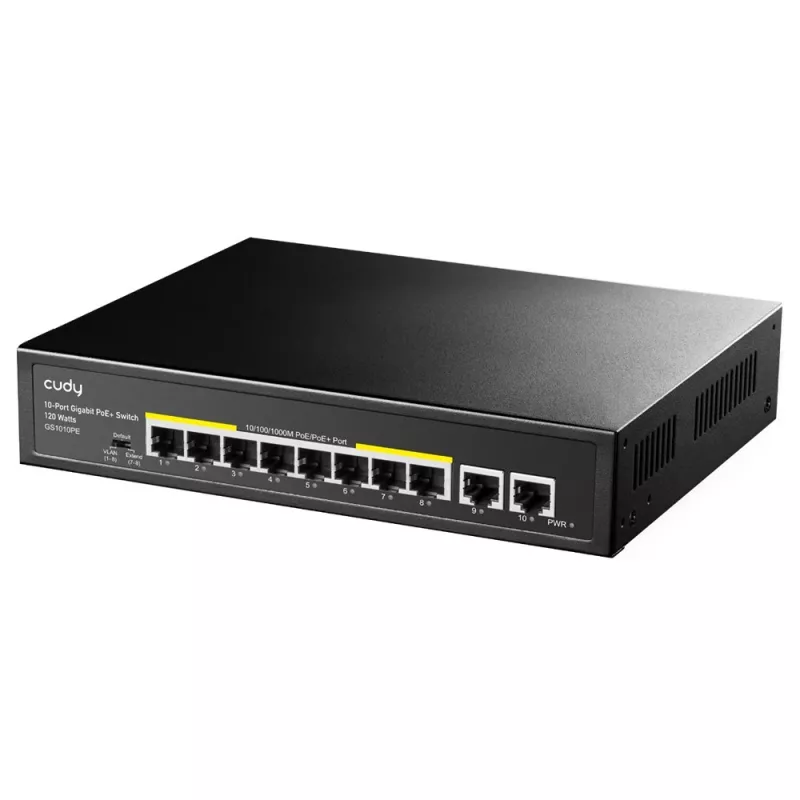 Cudy GS1010PE netwerkswitch Gigabit Ethernet 10 poorten PoE zwart